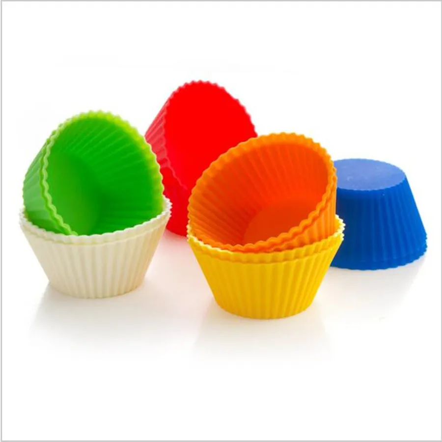 

12pcs/lot Silicone Cupcake Liners Mold Muffin Cases Muti Round Shape Cup Cake Tools Bakeware Baking Pastry Tools Cake Mold