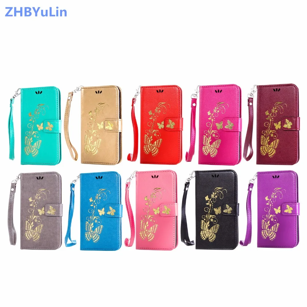 

Luxury Gold Colour Butterfly Wallet PU Leather Magnetic Flip Cover Case For Samsung galaxy Note3 Note4 Note5 Note8 Note9