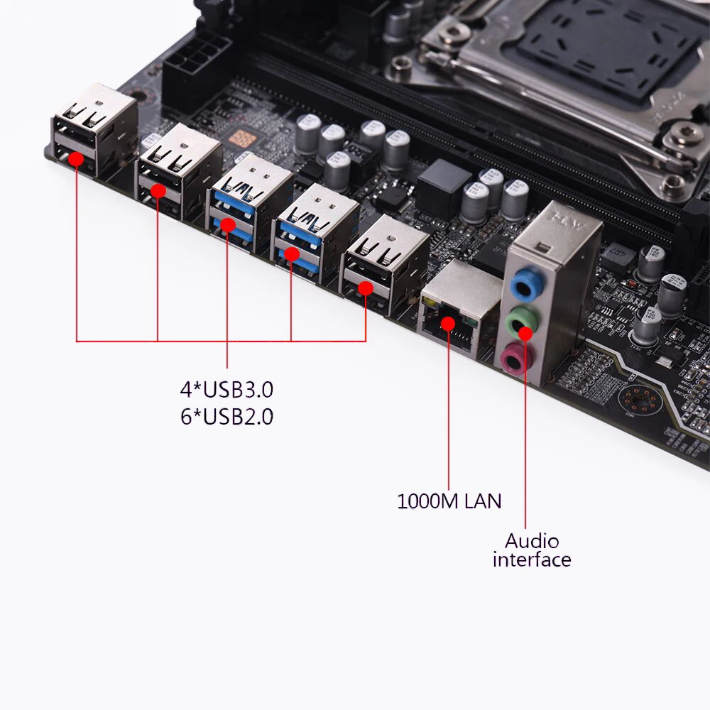 X99 новая настольная станция материнской платы X99 V1.2 DDR4 блок питания ATX LGA2011 компьютер материнская плата DIMM SATA 3,0 и USB 3,0