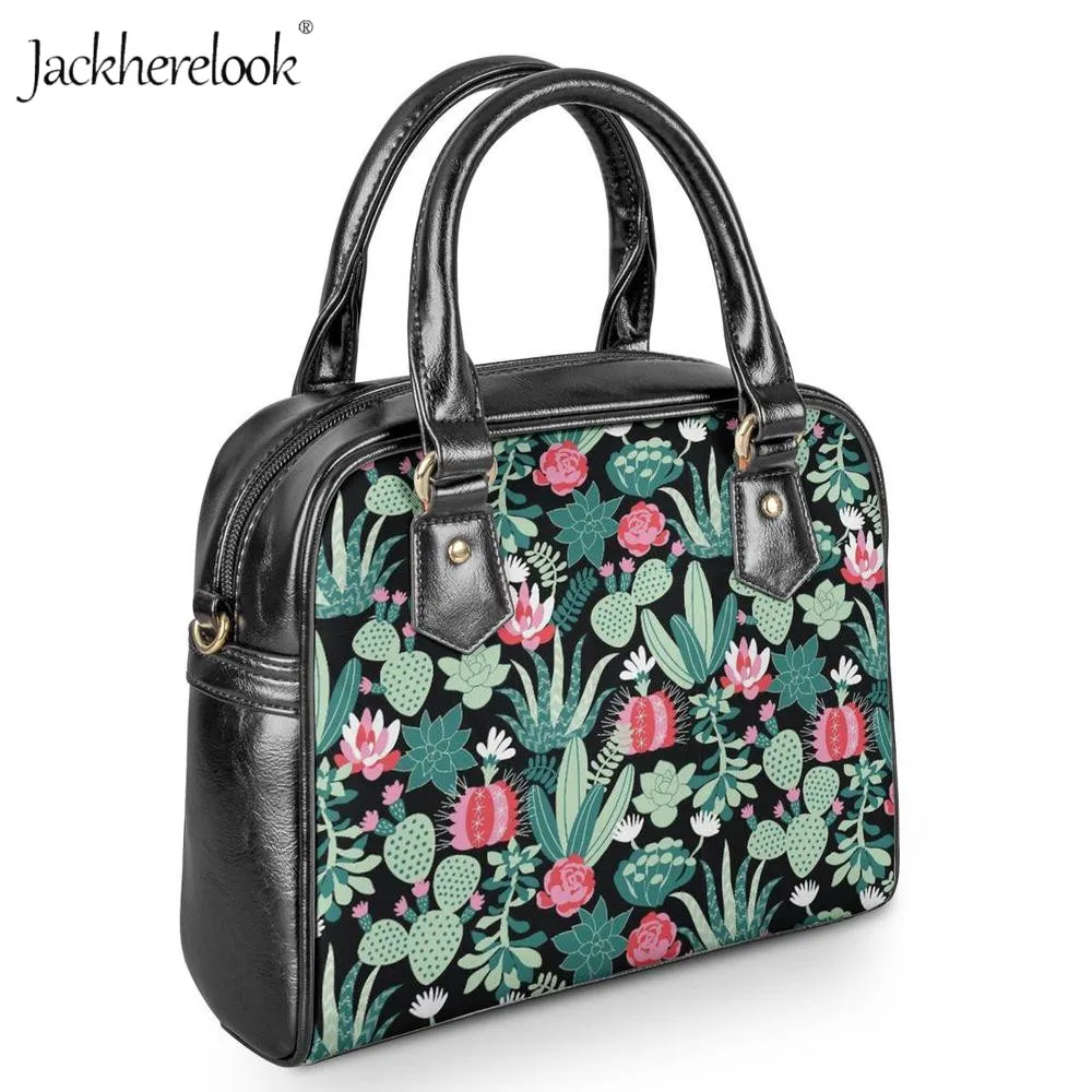 Women Leather Handbags Cactus Top Handle Shoulder Bags