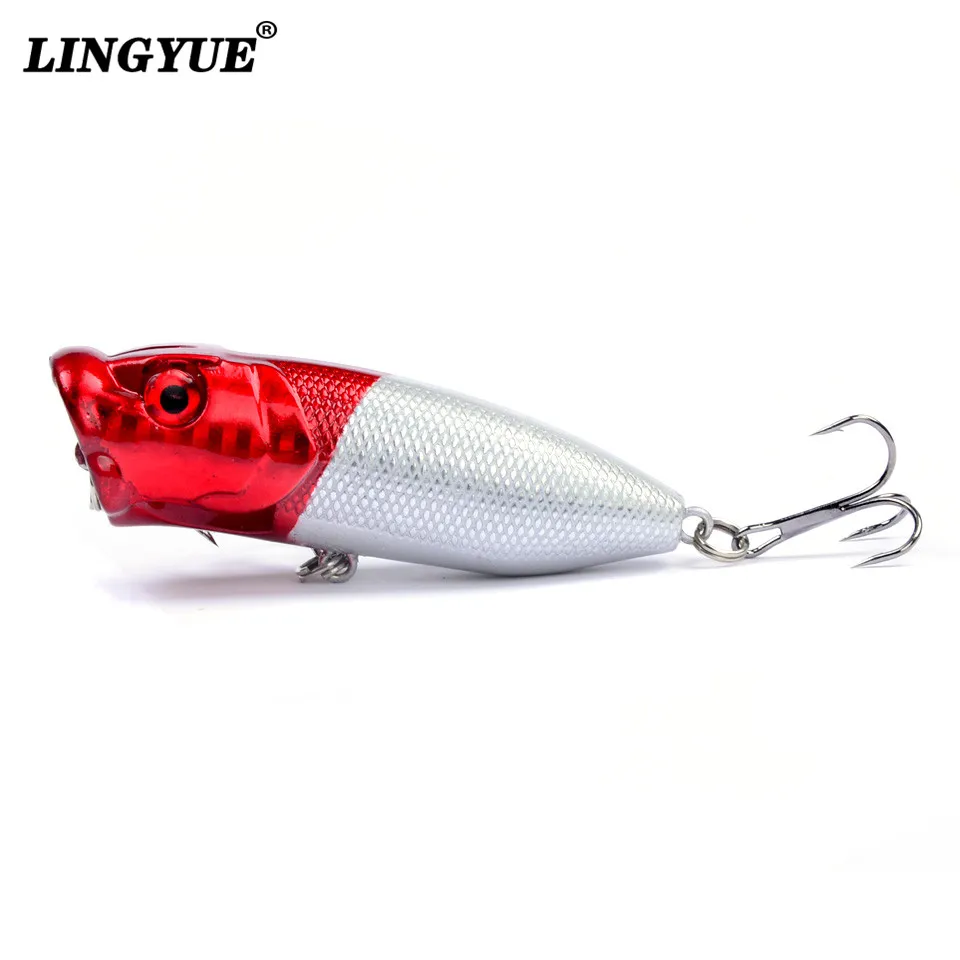 Hot 1pcs Fishing Lures 6.5cm/12g Topwater Popper Bait 5 Color Hard Bait Artificial Wobblers Plastic Fishing Tackle With 6# Hooks Hot 1pcs Fishing Lures 6.5cm/12g Topwater Popper Bait 5 Color Hard Bait Artificial Wobblers Plastic Fishing Tackle With 6# Hooks