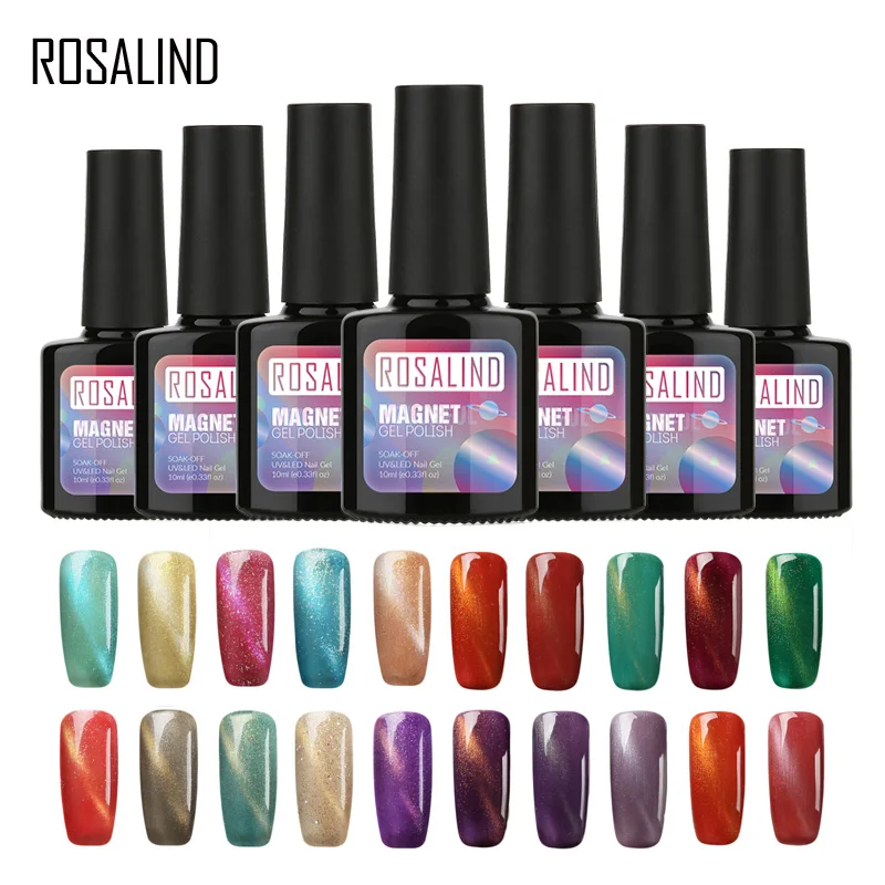 ROSALIND P + черная бутылка 10 мл кошачьи глаза магнит C01 30 Гель лак для ногтей УФ
