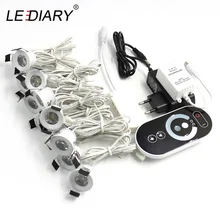 LEDIARY Spot LED Remote Control Dimmable Lights 12V Mini Ceiling Downlights Set Recessed 1.5W 27mm Cut Hole White Cabinet Lamp цена LEDIARY Spot LED Remote Control Dimmable Lights 12V Mini Ceiling Downlights Set Recessed 1.5W 27mm Cut Hole White Cabinet Lamp цены онлайн