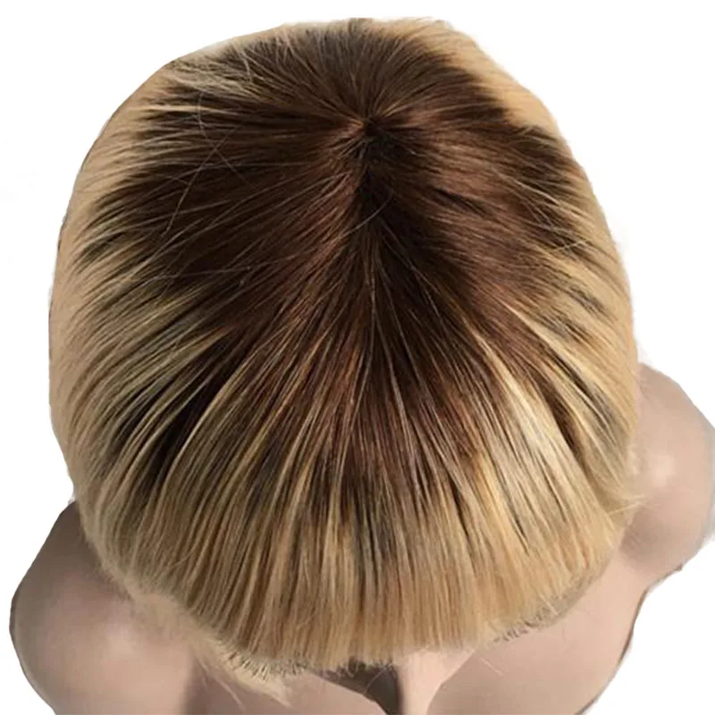 Hot Beauty Hair Blonde Straight Short Bob Human Hair Wigs With Front Bangs Double Drawn Brazilian Remy Hair Wigs for Black Women Cheap Wig (6)