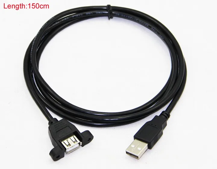Bochara USB 2,0 Удлинительный кабель папа-мама с винтовым креплением на панель из фольги+ Плетеный экранированный 30 см 50 см 1 м 2 м 3 м 5 м
