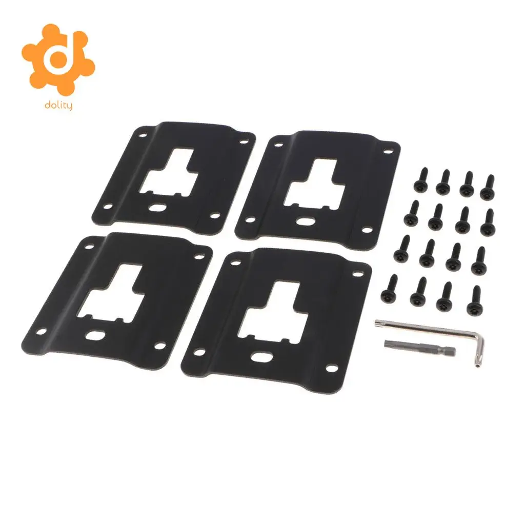 Compatible Ford (15-18) F150 F250 F350 Truck Bed Tie Down Panel Bracket, Bed Load Hook Reinforcement Panel 4PC Anti-Theft Screws