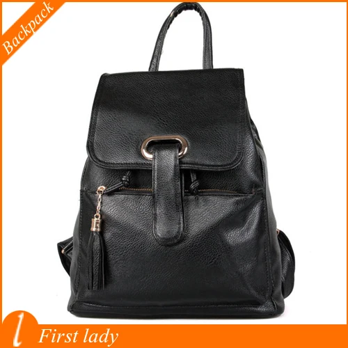 Backpacks Vintage Style Solid New Brand High Quality PU Leather ornament With Tassels B076 |