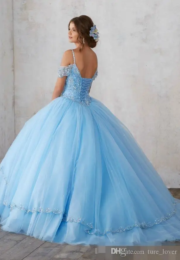 Голубое праздничное платье милые 16 платья Многоуровневая юбка vestido de 15 rosa Бисероплетение Кружева окантованное Пышное Платье