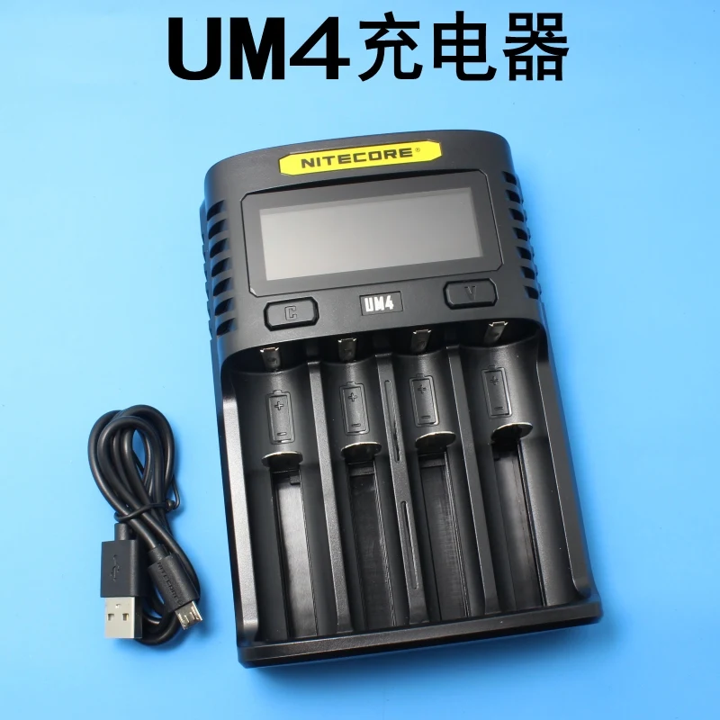 Оригинальное NITECOR UM4 UM2 lcd USB QC умное зарядное устройство для Li-Ion IMR INR ICR LiFePO4 18650 14500 26650 AA 3,7 V 1,2 V 1,5 V