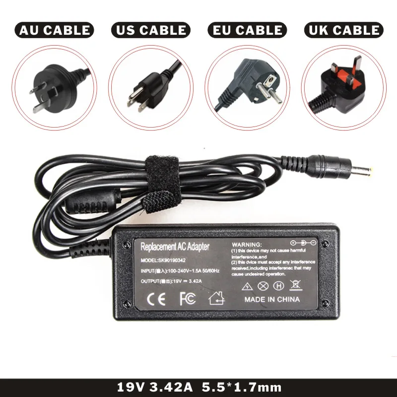 FDBRO для Тетрадь ACER Aspire One AOA110 AOA150 ZG5 ZA3 Serise 19 V 3.42A 5,5*1,7 ноутбук AC Мощность адаптер Зарядное устройство Питание