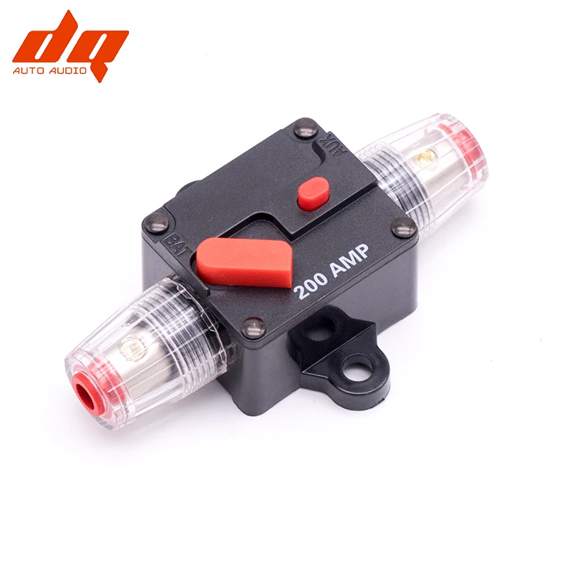 Caja de fusibles para coche 80A disyuntor amplificador de Audio, reinicio Manual, soporte de fusible para protección del sistema, de bloque de para barco - AliExpress