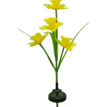 Kaigelin светодиодный солнечный садовый светильник s наружный декоративный 4-head Daffodil образный светодиодный светильник водонепроницаемый желтый светильник для газона
