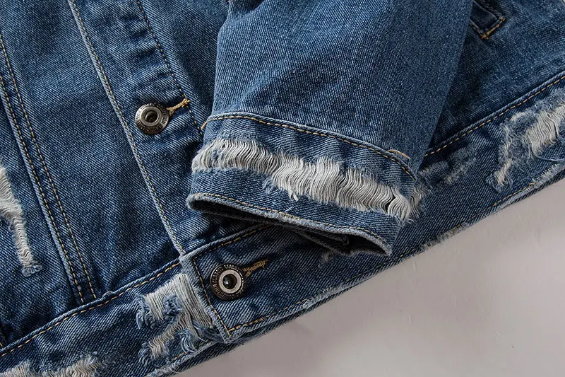 Ribbon Ripped Denim Jacket 8