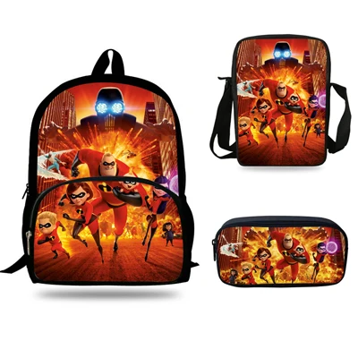 16 дюймов Mochilas Escolares Детская сумка с рисунком Суперсемейка рюкзак сумки для начальной школы подарок для мальчиков девочек рюкзак 3 комплекта