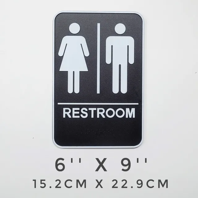 6 x 9 men women toilet sign wc sign restroom sign bathroom wall