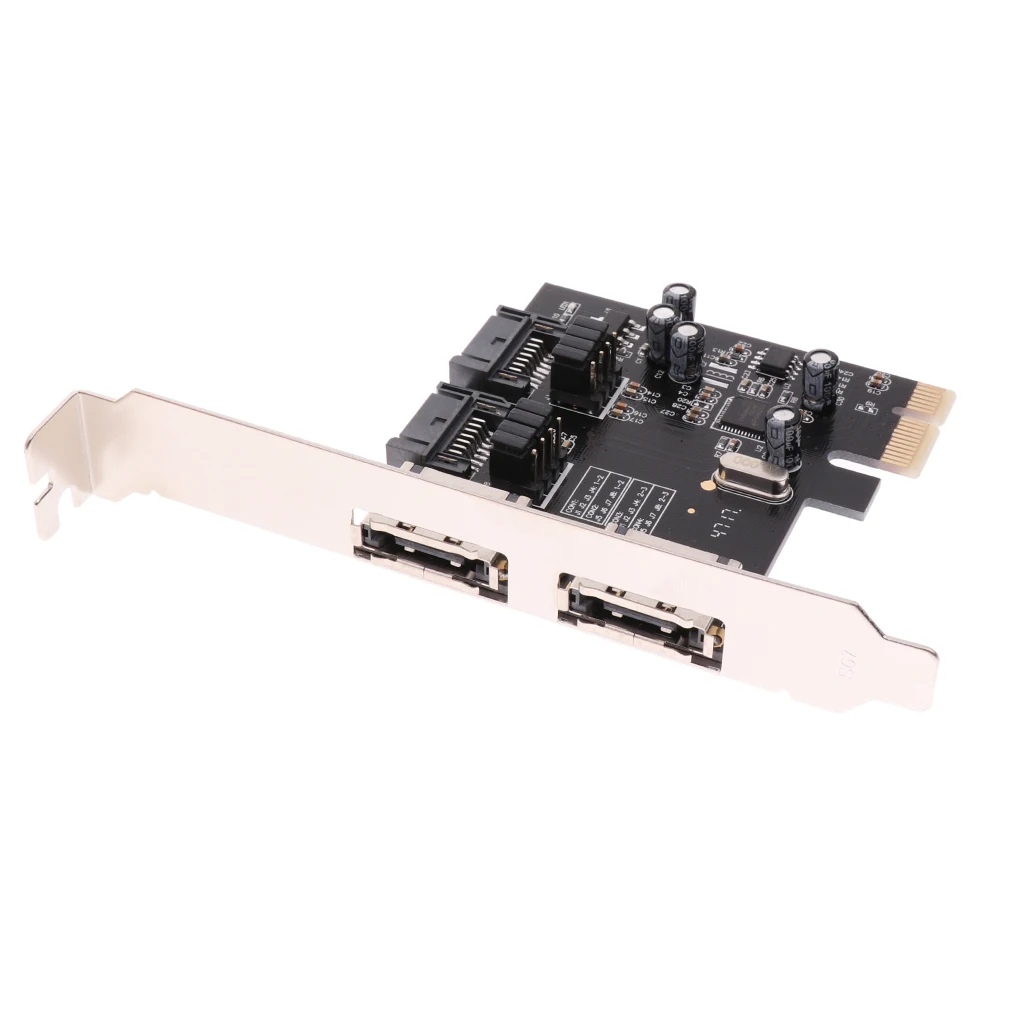 Dovewill Desktops PCIE to 2xSATA3.0 /2x ESATA 6Gbps Expansion Controller Adapter Card