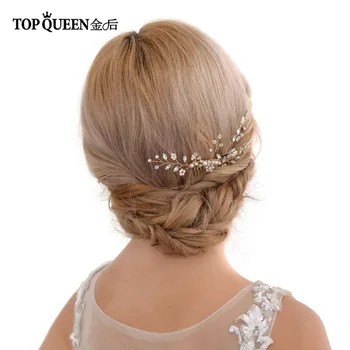 

TOPQUEEN Pearl Hair Flower Comb Jewelry Bridal Hair Comb Crystal Vintage Gold Hair Bridal Comb Korean Bridal Hair Clips HP22