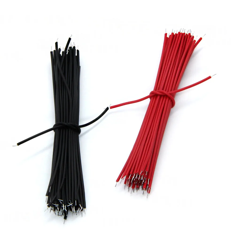 100pcs Breadboard Jumper Cable Wires Tinned 0.96cm Black & Red _wire