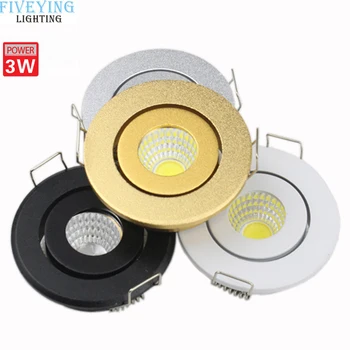 

2pcs/Lot Mini COB LED downlight 3W LED Lamp Warm Cool Nature White Recessed LED spot light AC85-265V cutting hole 40-45mm