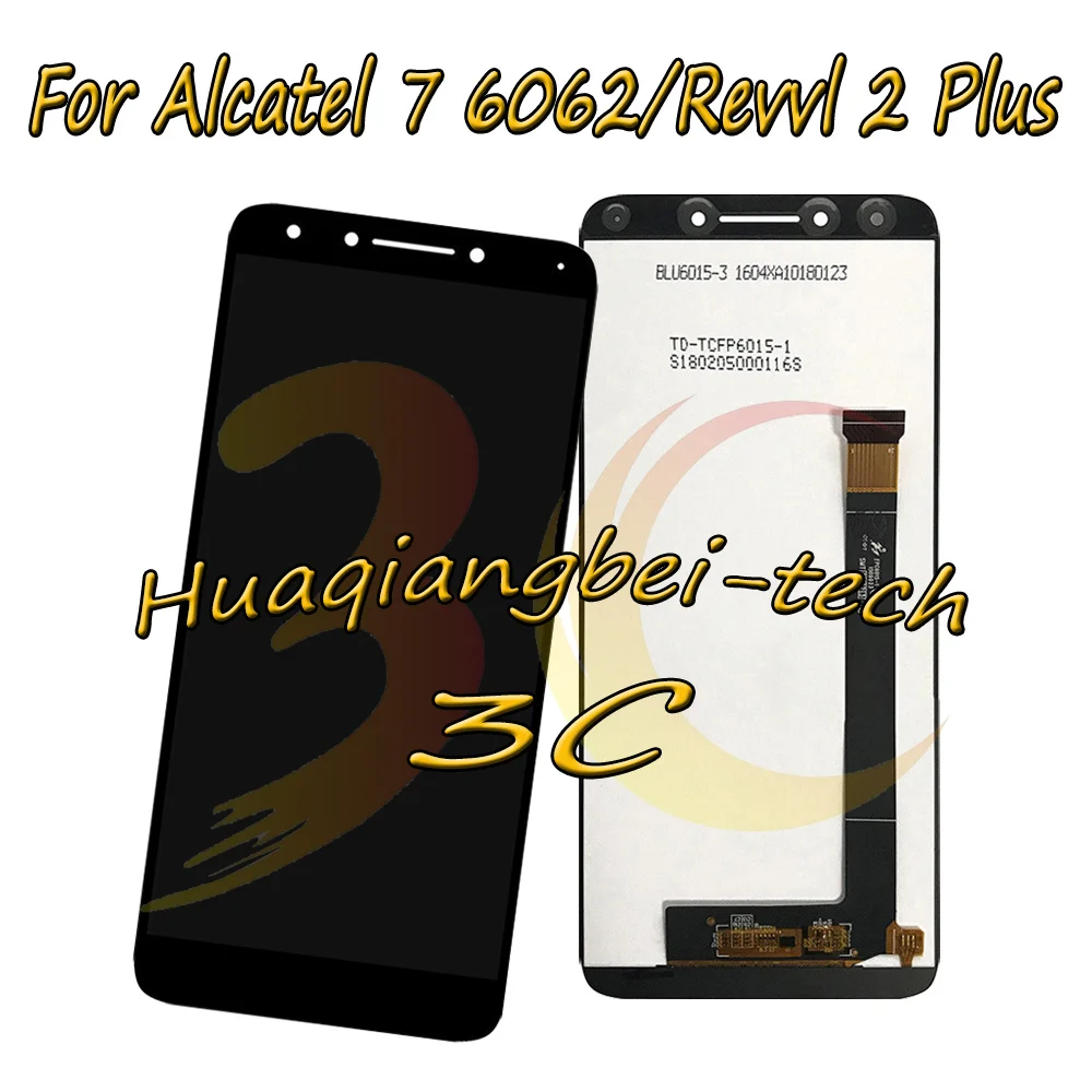 

New 6.0'' Black For Alcatel 7 6062 OT6062 6062W 6062T / Revvl 2 Plus 6062Z Full LCD DIsplay + Touch Screen Digitizer Assembly