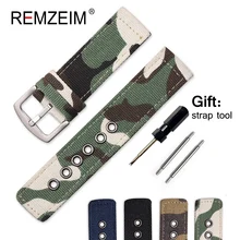 

Camouflage Canvas Strap Watch Bands 18mm 20mm 22mm 24mm Women Men Black Green Sport Military Watchband Watches Accessories