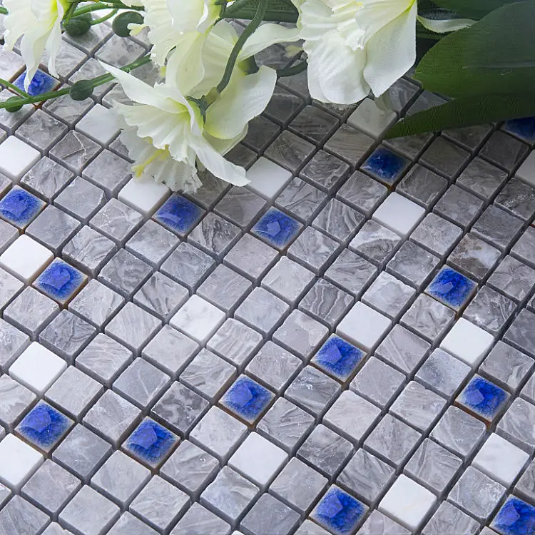 22811 3d Miditerranean Mer Bleu Céramique Gris Foncé En Bois Marbre Mosaïque Mur Carrelage Cuisine Dosseret Douche Salle De Bains Décor à La