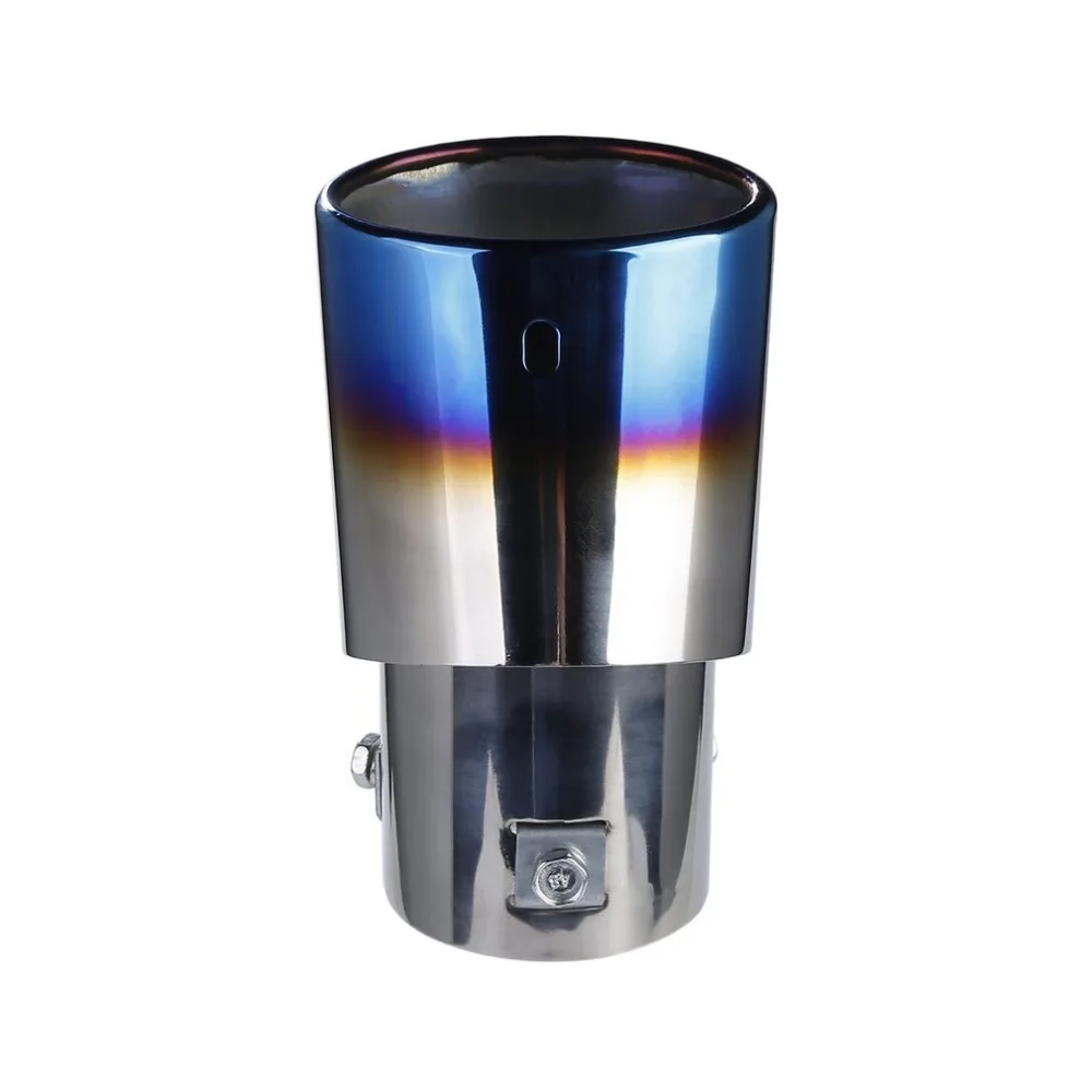 

Universal Grilled Blue Process Auto Tail Muffler Tube Tailpipe Car Rear Curved Exhaust Muffler Tip Pipe for Car Decoration