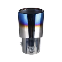 Universal Grilled Blue Process Auto Tail Muffler Tube Tailpipe Car Rear Curved Exhaust Muffler Tip Pipe for Car Decoration