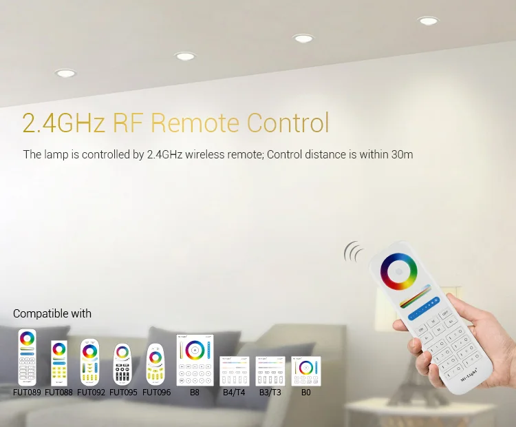 Controle de Voz Rgb plus Cct Nova Milight Fut061 Ac220v 9 w Downlight Levou Dimmable Recesso Downlight 2700 k ~ 6500 k Pode Remoto e telefone e amazon 6 Cheap Downlights