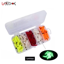 100pcs/box 3cm 0.4g black spot head high quality rubber worm shape soft bait artificial insect fishing lure bait fishing tackle