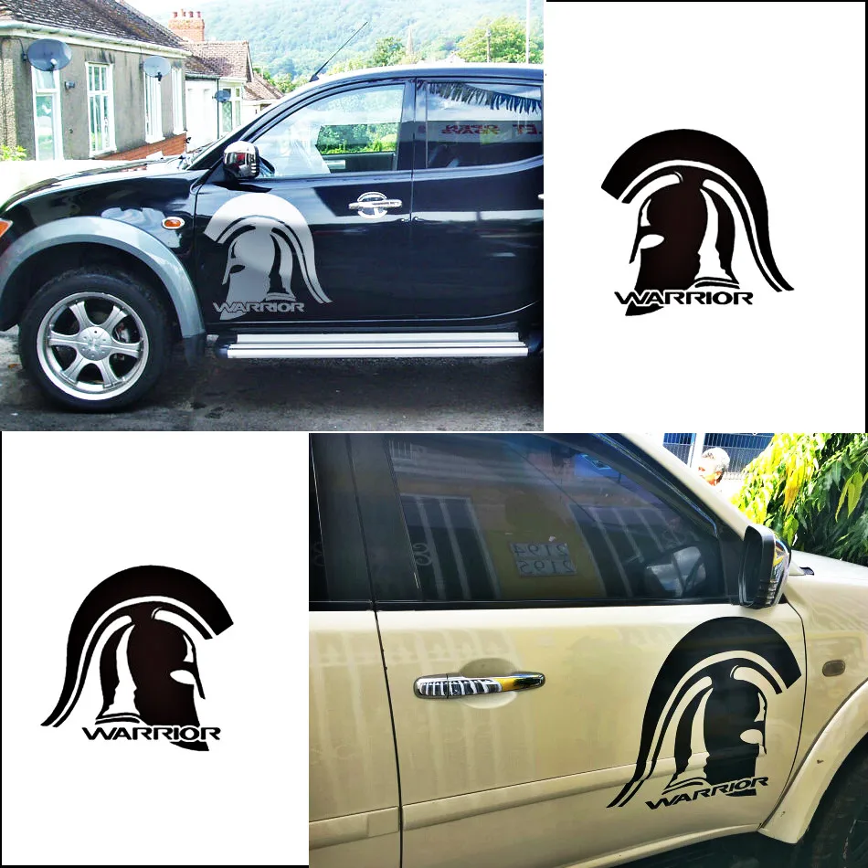

free shipping 2pc WARRIOR graphic Vinyl sticker for side and rear tailgate sticker decal mitsubishi l200 triton