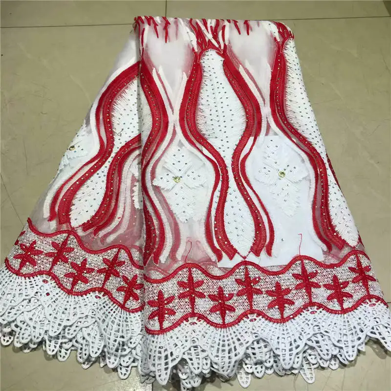 

ZQJ!2019 Latest African Embroidery Tulle Lace Fabrics High Quality Stones French Milk Silk Lace Fabric For Party Dress 5Y!L52903