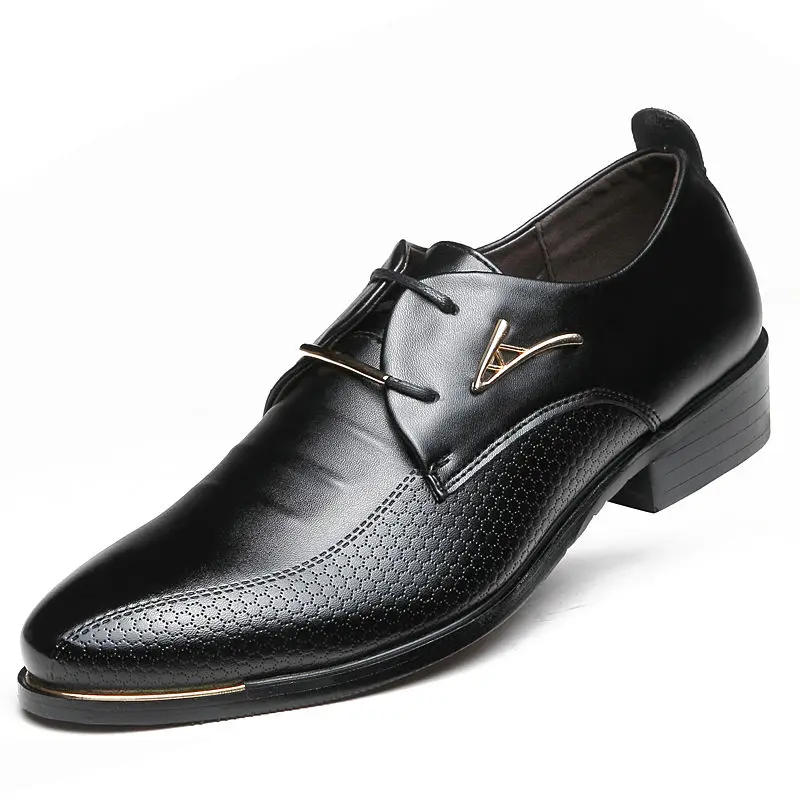 

Hot 2019 Men's Big Size Genuine Leather Casual Shoes Mens Four Seasons Lace-Up Business Dress Shoes Male Retro Pointed Toe Shoes