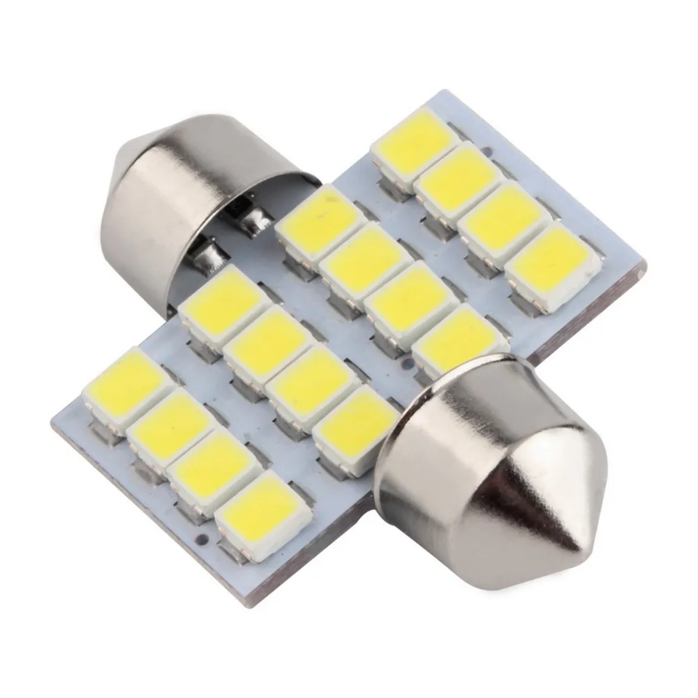 Светодиодсветодиодный лампа 16 SMD 1210 31 мм для автомобиля теплый белый свет