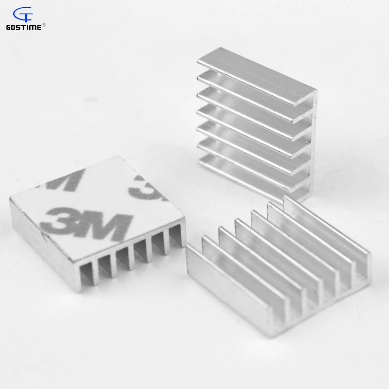 

20pcs Gdstime High Quality 20mm Aluminum Heatsink 20x20x6mm Silver Heat Sink with 3M Adhesive Tape For Computer Chip CPU Cooling