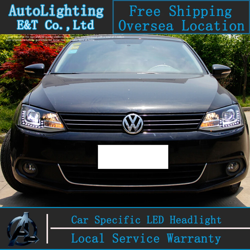 Car styling Head Lamp for VW Jetta MK6 led headlight assembly 2011 2014 Jetta headlight led drl