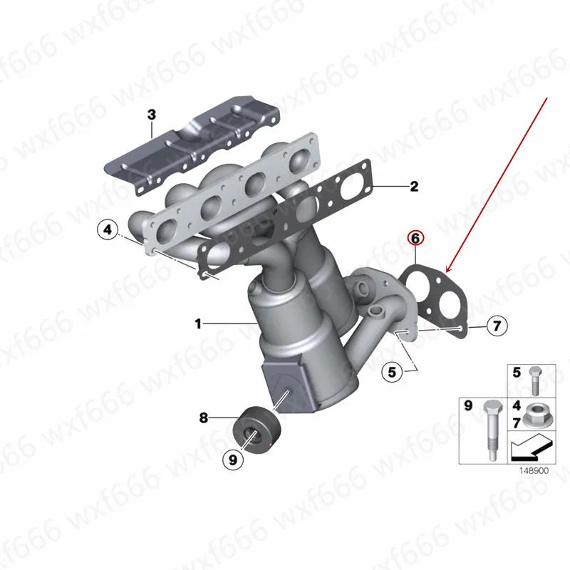 Выхлопной трубы прокладка для трубы Интерфейс зарядного устройства подходит E84 E87 E90 E92 N46N 120i 320i X1 18ib mw2005-2013 трехступенчатый каталитический преобразователь pad