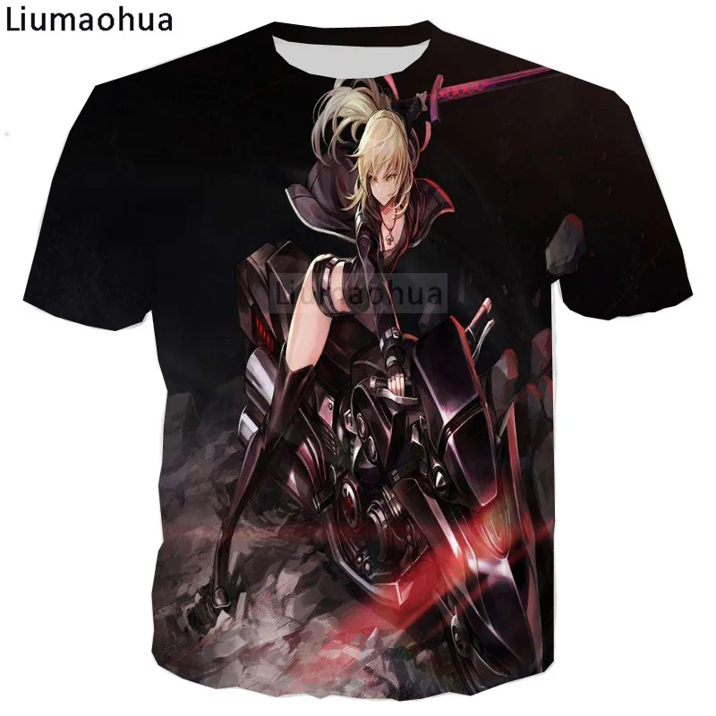 Liumaohua brand 3D printing Anime beauty Handsome picture pattern T-shirt tops size s-5xl | Мужская одежда