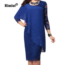 Rimiut 4XL 5XL женское вечернее платье большого размера элегантные женские вышитые блестящие женские платья с AB кристаллами женские кружевные вечерние платья
