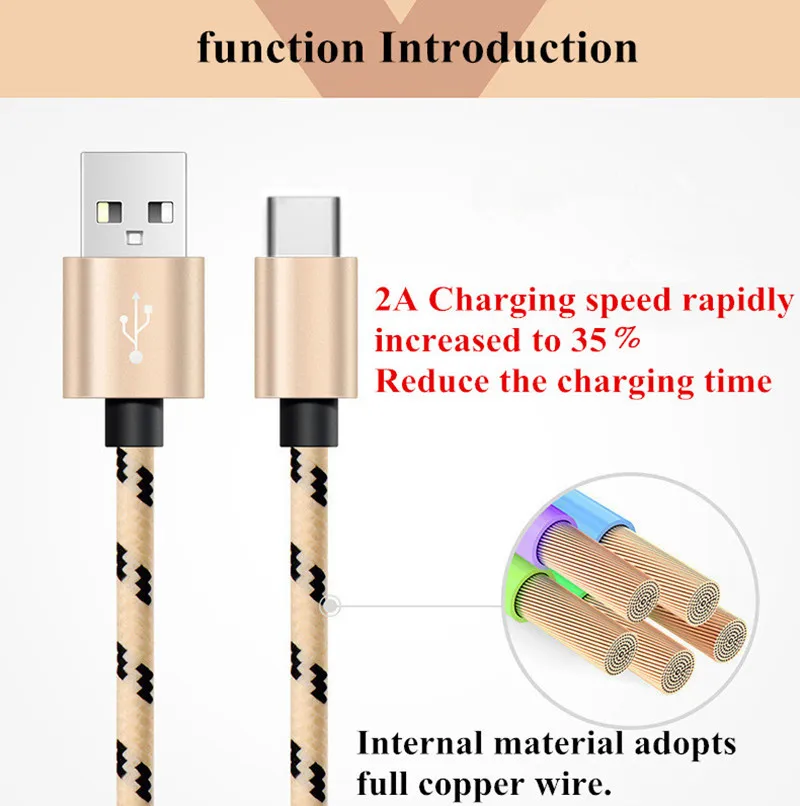 25/100/200/300 см длинные Тип usb C линия плетеный провод для быстрой зарядки Зарядное устройство для huawei mate RS 9 10 pro lite Galaxy s8 S9