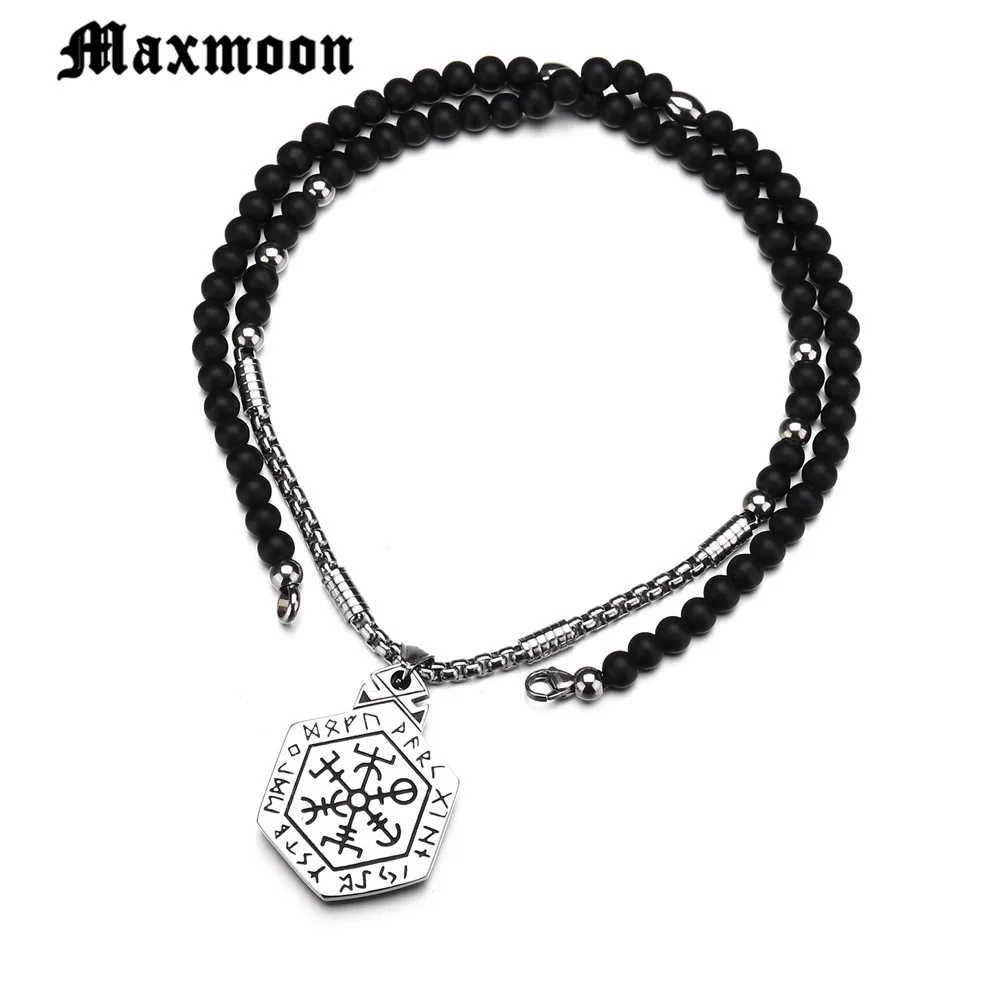 Maxmoon Viking исландский Vegvisir шлем ужас в руническом круге кулон волшебный компас с