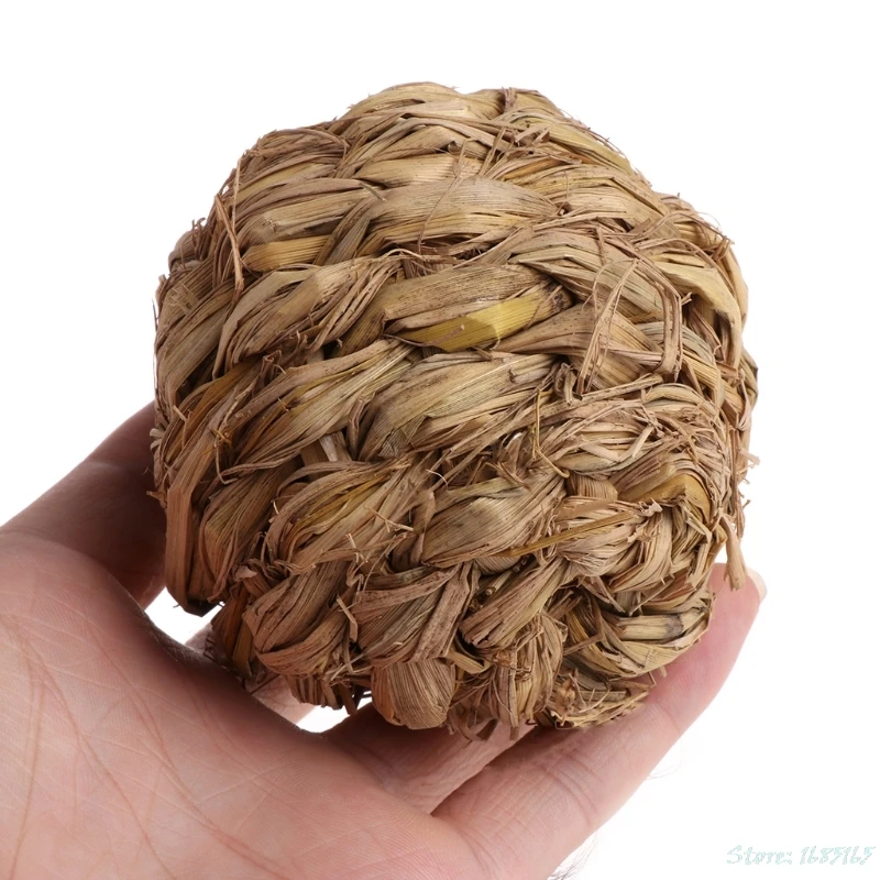1PC 10cm Pet Chew Toy Woven Grass Ball with Bell For Rabbit Hamster Guinea Pig Chinchillas | Дом и сад