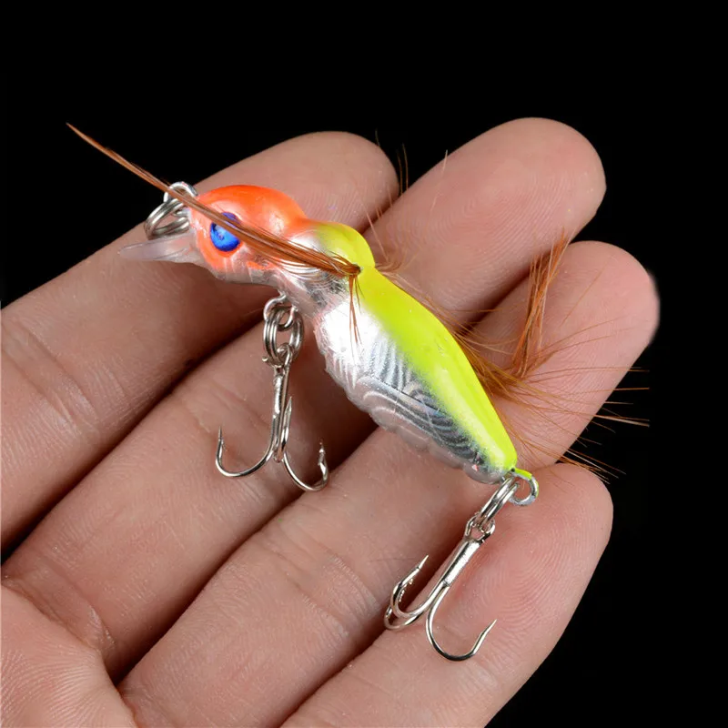 8 шт./партия Hornet Рыбалка реалистичные приманки крыло 3D приманка для рыбалки с глазками 4,5 см/3,6 г рыболовные снасти, воблер