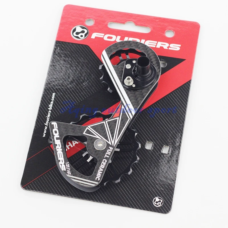 Fouriers bicicleta de carretera desviador trasero carbono jaula cojinete de cerámica de 12 T 16 T transmisión para RD 9000, 9070 6800 de 6870 Jockey Fouriers bicicleta de carretera desviador trasero carbono jaula cojinete de cerámica de 12 T 16 T transmisión para RD 9000, 9070 6800 de 6870 Jockey