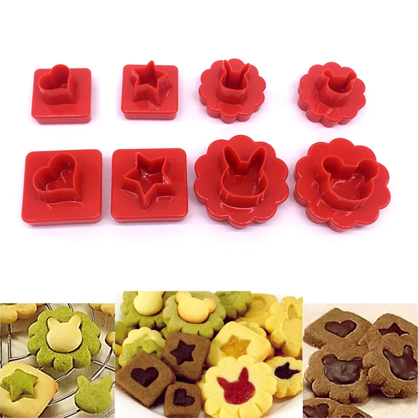 

8 pcs/set Mickey Rabbit Heart Star Biscuit Cookie Cutter Sugarcraft Mold Fondant Cake Decorating Tools Bakeware