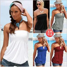 Women Sleeveless T-shirt Casual Boat Neck ladies Cold Shoulder T-Shirt Tunic Top female one-length collar top vestidos mujer white cut out cold shoulder 3 4 length sleeves t shirt