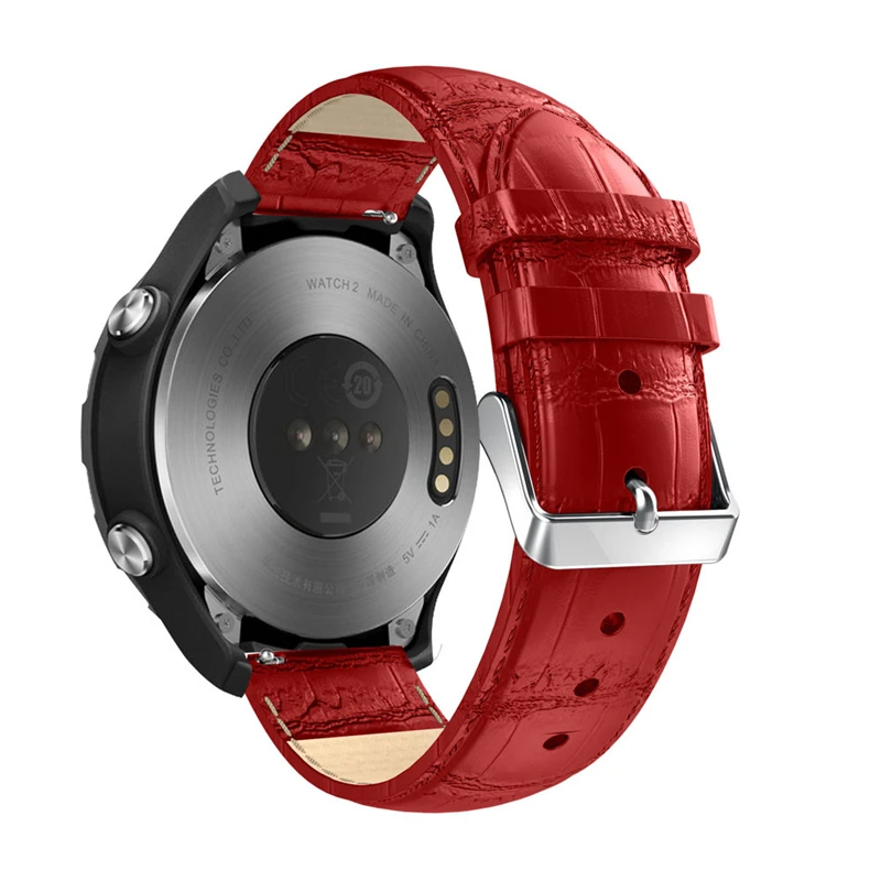 Ouhaobin 1pc Replacement Leather Watch Band wrist strap fitness Bracelet Crocodile grain For Huawei Watch 2 drop ship Feb 14 c3 17