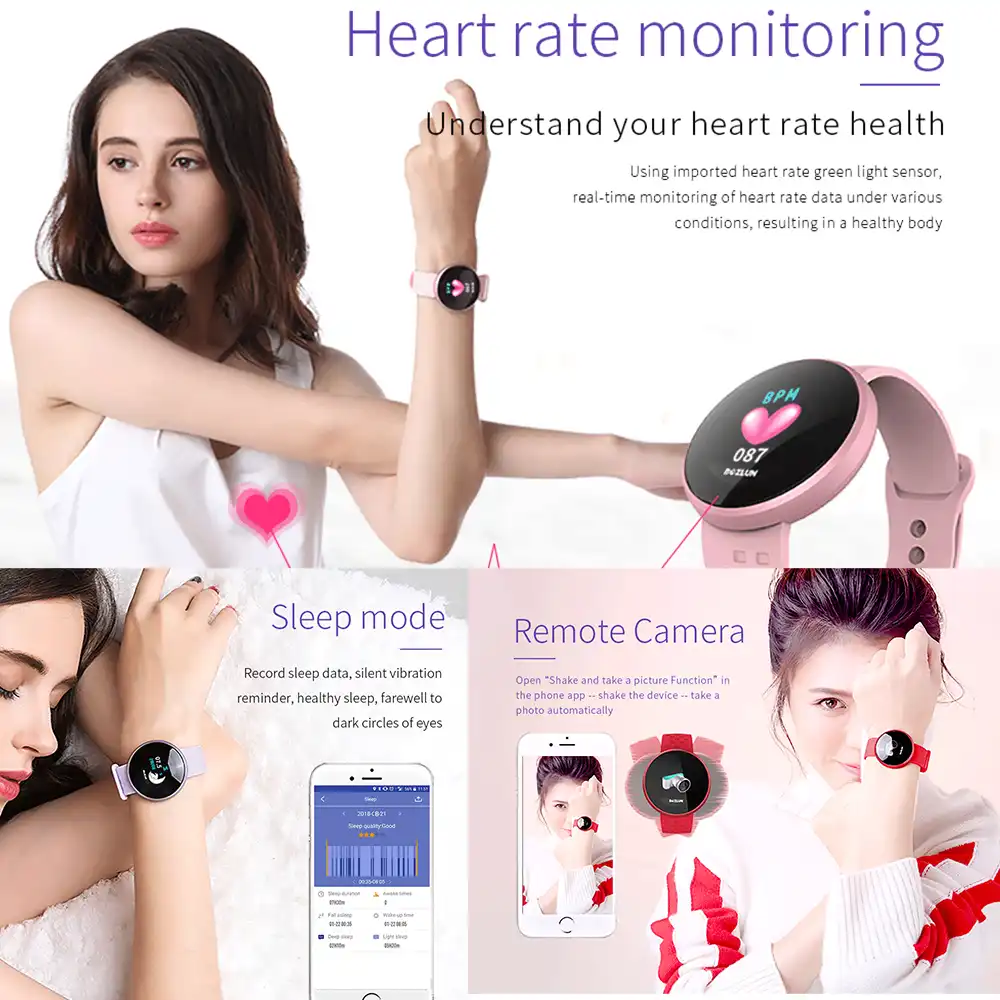 Bozlun женские Smart Watch IP68 жизни водостойкие Bluetooth Красочные экран женский период