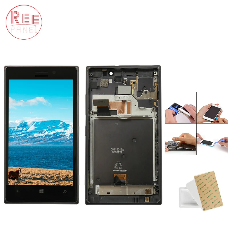 

Original 4.5" AMOLED LCD For NOKIA Lumia 925 Display Touch Screen Digitizer with Frame Replacement for lumia 925 Display RM-893