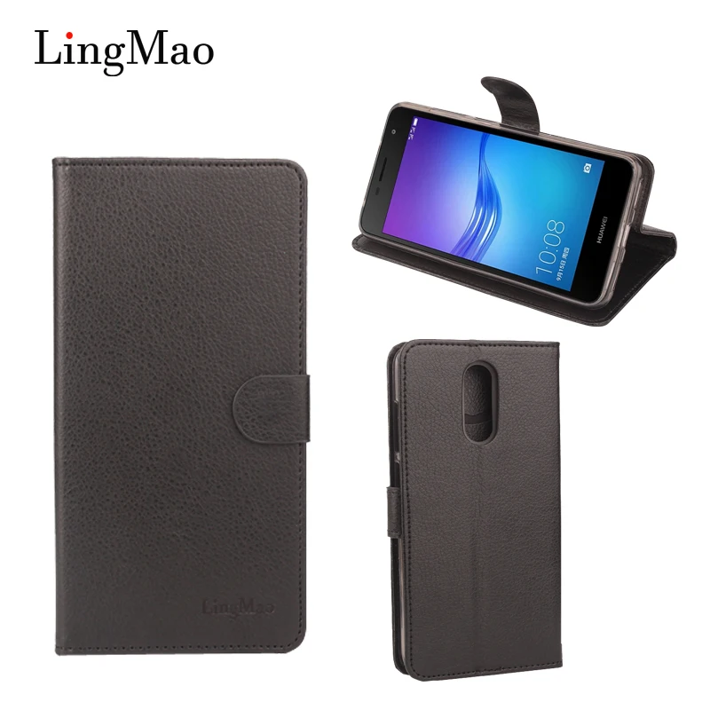 

Lingmao For Huawei Enjoy 6 Case Cover Litchi Grain Leather Coque for Huawei Enjoy 6 Wallet Phone Bags with Stand Card Slot